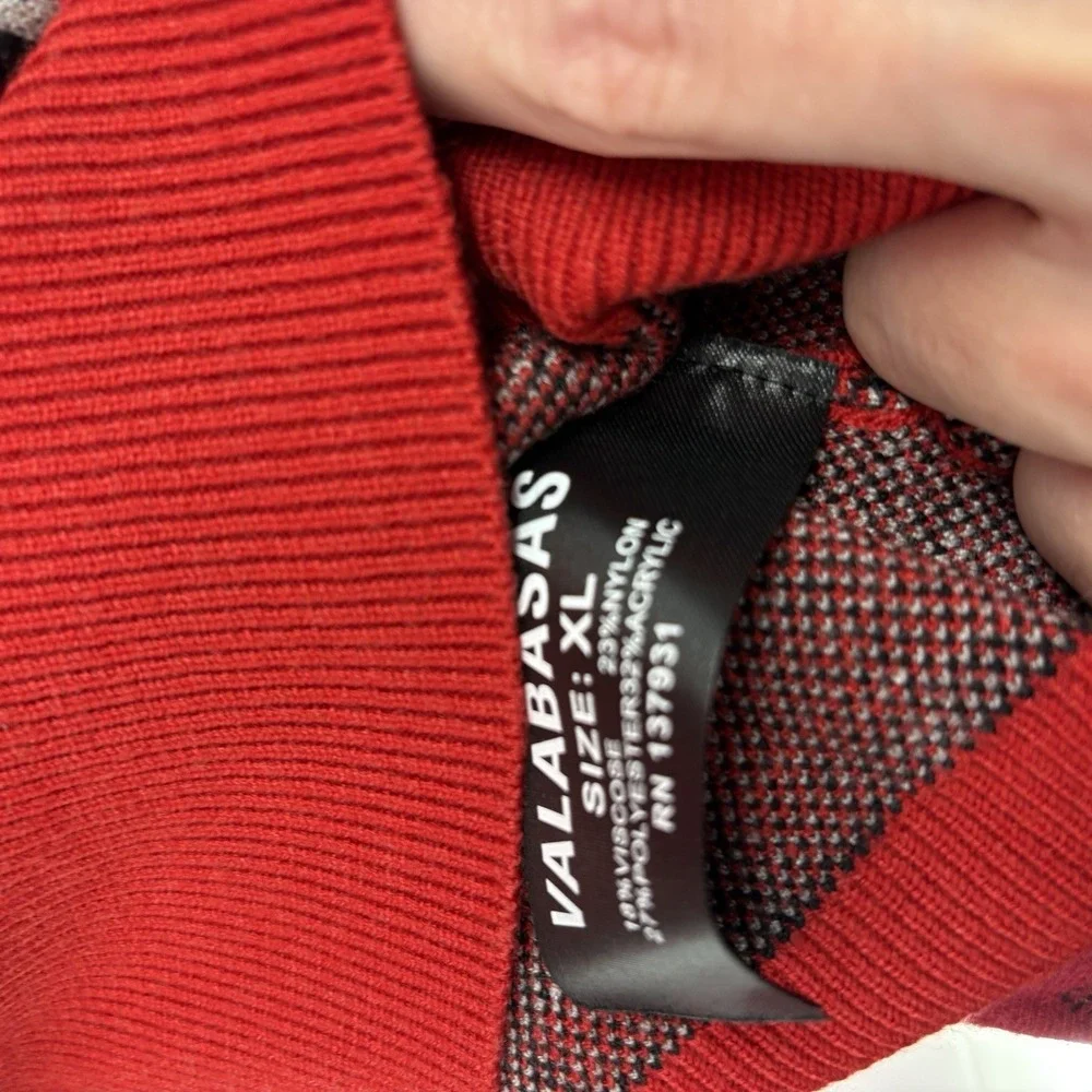 Valabasas Spellout‎ Monogram Turtleneck Red Pullover Sweater Streetwear Men XL